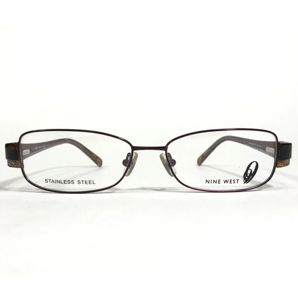 Nine West Eyeglasses Frames 411 ED6 Brown Tortoise Purple Rectangular 53-16-130